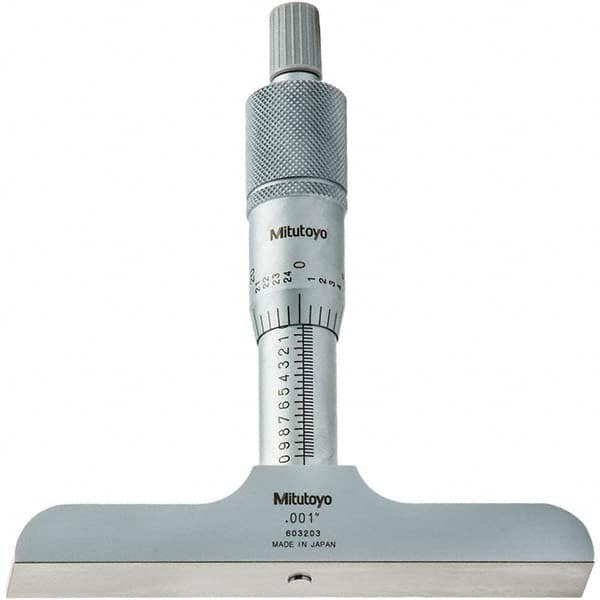 Mitutoyo - Mechanical Depth Micrometers Minimum Measurement (Inch): 0 Minimum Measurement (Decimal Inch): 0 - Apex Tool & Supply