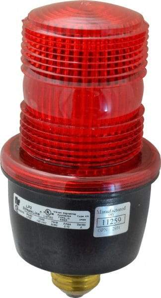 Federal Signal Corp - 120 VAC, 4X NEMA Rated, Strobe Tube, Red, Low Profile Mini Strobe Light - 65 to 95 Flashes per min, 3-1/8 Inch Diameter, 6.1 Inch High, IP66 Ingress Rating, Screw Mount - Apex Tool & Supply