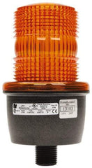 Federal Signal Corp - 12 to 48 VDC, 4X NEMA Rated, Strobe Tube, Amber, Low Profile Mini Strobe Light - 65 to 95 Flashes per min, 1/2 Inch Pipe, 3-1/8 Inch Diameter, 5.8 Inch High, IP66 Ingress Rating, Pipe Mount - Apex Tool & Supply