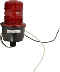 Federal Signal Corp - 120 VAC, 4X NEMA Rated, Strobe Tube, Red, Low Profile Mini Strobe Light - 65 to 95 Flashes per min, 1/2 Inch Pipe, 3-1/8 Inch Diameter, 5.8 Inch High, IP66 Ingress Rating, Pipe Mount - Apex Tool & Supply