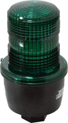 Federal Signal Corp - 120 VAC, 4X NEMA Rated, Strobe Tube, Green, Low Profile Mini Strobe Light - 65 to 95 Flashes per min, 1/2 Inch Pipe, 3-1/8 Inch Diameter, 5.7 Inch High, IP66 Ingress Rating, Pipe Mount - Apex Tool & Supply