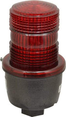 Federal Signal Corp - 120 VAC, 4X NEMA Rated, Strobe Tube, Red, Low Profile Mini Strobe Light - 65 to 95 Flashes per min, 1/2 Inch Pipe, 3-1/8 Inch Diameter, 5.7 Inch High, IP66 Ingress Rating, Pipe Mount - Apex Tool & Supply