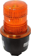 Federal Signal Corp - 12 to 48 VDC, 4X NEMA Rated, Strobe Tube, Amber, Low Profile Mini Strobe Light - 65 to 95 Flashes per min, 1/2 Inch Pipe, 3-1/8 Inch Diameter, 5.7 Inch High, IP66 Ingress Rating, Pipe Mount - Apex Tool & Supply