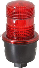 Federal Signal Corp - 12 to 48 VDC, 4X NEMA Rated, Strobe Tube, Red, Low Profile Mini Strobe Light - 65 to 95 Flashes per min, 1/2 Inch Pipe, 3-1/8 Inch Diameter, 5.7 Inch High, IP66 Ingress Rating, Pipe Mount - Apex Tool & Supply