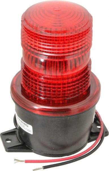 Federal Signal Corp - 12 to 48 VDC, 4X NEMA Rated, Strobe Tube, Red, Low Profile Mini Strobe Light - 65 to 95 Flashes per min, 3-1/8 Inch Diameter, 5.1 Inch High, IP66 Ingress Rating, T Mount - Apex Tool & Supply