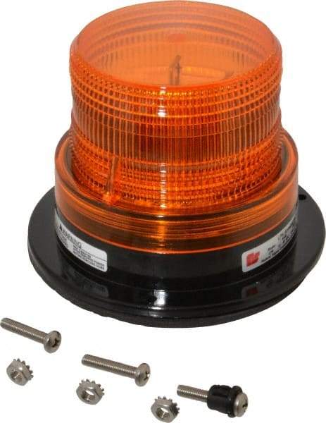 Federal Signal Corp - 12 to 48 VDC, 4X NEMA Rated, Strobe Tube, Amber, Low Profile Mini Strobe Light - 65-95 Flashes per min, 5 Inch Diameter, 3-5/8 Inch High, IP65 Ingress Rating, Surface Mount - Apex Tool & Supply