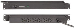 Wiremold - 6 Outlets, 120 Volts, 20 Amps, 6' Cord, Power Outlet Strip - 1 Circuits, Rack Mount, 5-15P NEMA Configuration, 19" Strip, cULus, UL Listed File 1449 - Apex Tool & Supply