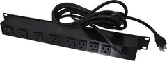 Wiremold - 8 Outlets, 120 Volts, 15 Amps, 15' Cord, Power Outlet Strip - Rack Mount, 5-15 NEMA Configuration, 19" Strip, CSA Certified, UL Recognized - Apex Tool & Supply
