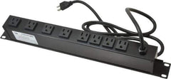 Wiremold - 8 Outlets, 120 Volts, 15 Amps, 6' Cord, Power Outlet Strip - 1 Circuits, Rack Mount, 5-15R NEMA Configuration, 19" Strip, cULus, UL Listed File 1449 - Apex Tool & Supply