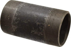 B&K Mueller - Schedule 40, 3" Diam x 6" Long Steel Black Pipe Nipple - Threaded - Apex Tool & Supply
