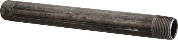 B&K Mueller - Schedule 40, 3/4" Diam x 9" Long Steel Black Pipe Nipple - Threaded - Apex Tool & Supply