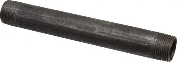 B&K Mueller - Schedule 40, 1" Diam x 9" Long Steel Black Pipe Nipple - Threaded - Apex Tool & Supply