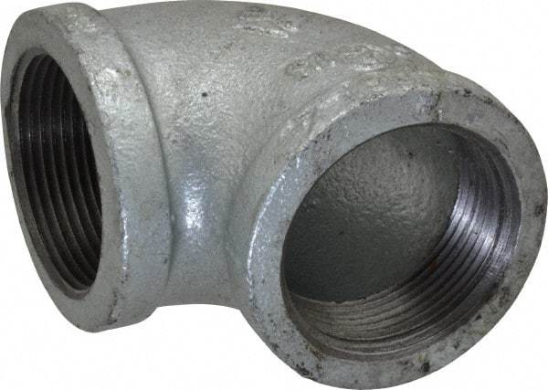 Value Collection - Class 150, 1-1/2" Galvanized Pipe 90° Elbow - Threaded, Malleable Iron - Apex Tool & Supply