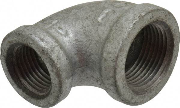 B&K Mueller - Class 150, 3/4 x 1/2" Galvanized Pipe 90° Reducing Elbow - Threaded, Malleable Iron - Apex Tool & Supply