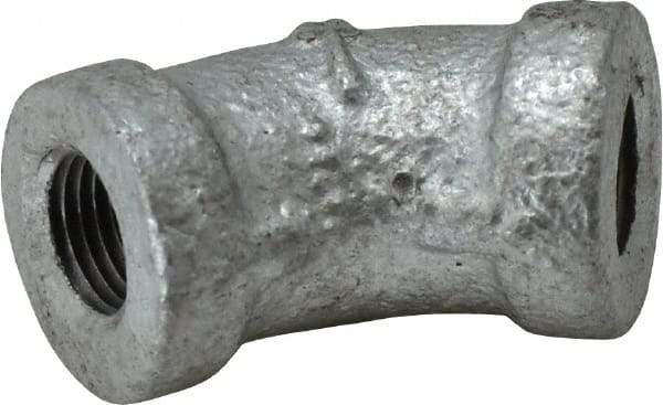 B&K Mueller - Class 150, 1/8" Galvanized Pipe 45° Elbow - Threaded, Malleable Iron - Apex Tool & Supply