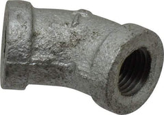 B&K Mueller - Class 150, 1/4" Galvanized Pipe 45° Elbow - Threaded, Malleable Iron - Apex Tool & Supply