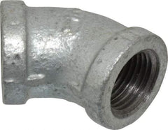 B&K Mueller - Class 150, 1/2" Galvanized Pipe 45° Elbow - Threaded, Malleable Iron - Apex Tool & Supply