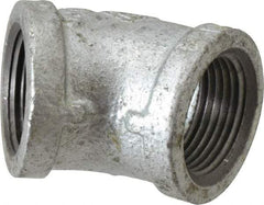B&K Mueller - Class 150, 1" Galvanized Pipe 45° Elbow - Threaded, Malleable Iron - Apex Tool & Supply