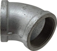 B&K Mueller - Class 150, 2" Galvanized Pipe 45° Elbow - Threaded, Malleable Iron - Apex Tool & Supply