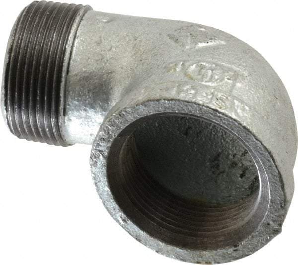 B&K Mueller - Class 150, 1-1/4" Galvanized Pipe 90° Street Elbow - Threaded, Malleable Iron - Apex Tool & Supply