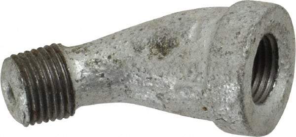 B&K Mueller - Class 150, 1/8" Galvanized Pipe 45° Street Elbow - Threaded, Malleable Iron - Apex Tool & Supply
