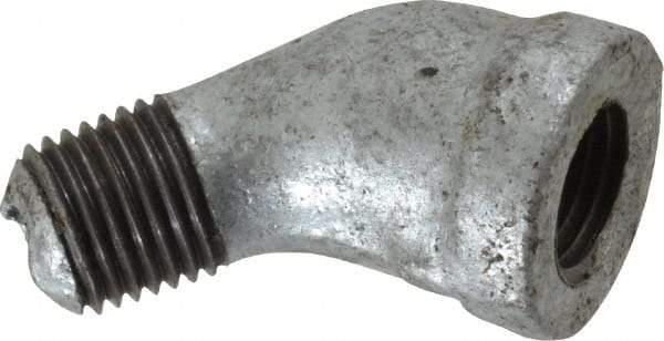 B&K Mueller - Class 150, 1/4" Galvanized Pipe 45° Street Elbow - Threaded, Malleable Iron - Apex Tool & Supply