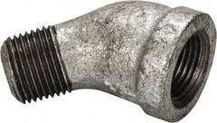 B&K Mueller - Class 150, 3/8" Galvanized Pipe 45° Street Elbow - Threaded, Malleable Iron - Apex Tool & Supply
