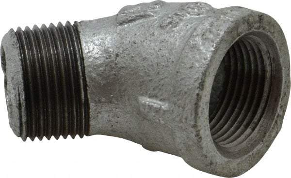 B&K Mueller - Class 150, 3/4" Galvanized Pipe 45° Street Elbow - Threaded, Malleable Iron - Apex Tool & Supply