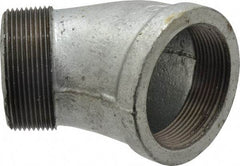 B&K Mueller - Class 150, 2" Galvanized Pipe 45° Street Elbow - Threaded, Malleable Iron - Apex Tool & Supply