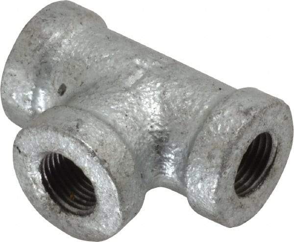 B&K Mueller - Class 150, 1/8" Galvanized Pipe Tee - Threaded, Malleable Iron - Apex Tool & Supply