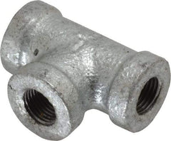 B&K Mueller - Class 150, 1/8" Galvanized Pipe Tee - Threaded, Malleable Iron - Apex Tool & Supply