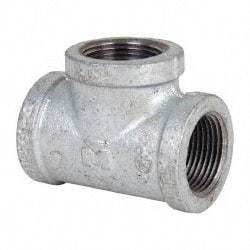 Value Collection - Class 150, 1" Galvanized Pipe Tee - Threaded, Malleable Iron - Apex Tool & Supply