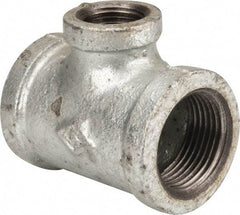 B&K Mueller - Class 150, 1 x 1/2" Galvanized Pipe Reducing Tee - Threaded, Malleable Iron - Apex Tool & Supply