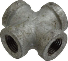 B&K Mueller - Class 150, 1/4" Galvanized Pipe Cross - Threaded, Malleable Iron - Apex Tool & Supply