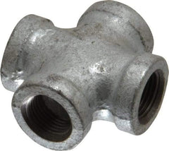 B&K Mueller - Class 150, 3/8" Galvanized Pipe Cross - Threaded, Malleable Iron - Apex Tool & Supply