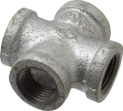 B&K Mueller - Class 150, 1/2" Galvanized Pipe Cross - Threaded, Malleable Iron - Apex Tool & Supply