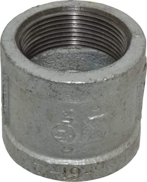 B&K Mueller - Class 150, 1-1/2" Galvanized Pipe Coupling (Right Hand) - Threaded, Malleable Iron - Apex Tool & Supply