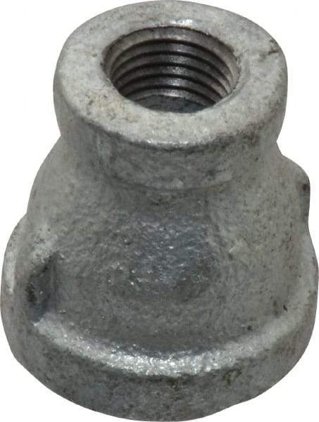 B&K Mueller - Class 150, 1/2 x 1/4" Galvanized Pipe Reducing Coupling - Threaded, Malleable Iron - Apex Tool & Supply