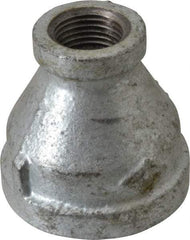 B&K Mueller - Class 150, 1-1/4 x 1/2" Galvanized Pipe Reducing Coupling - Threaded, Malleable Iron - Apex Tool & Supply