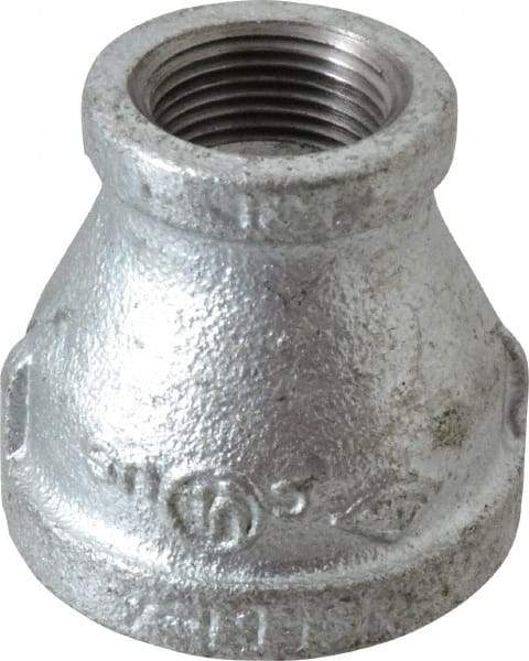 B&K Mueller - Class 150, 1-1/4 x 3/4" Galvanized Pipe Reducing Coupling - Threaded, Malleable Iron - Apex Tool & Supply