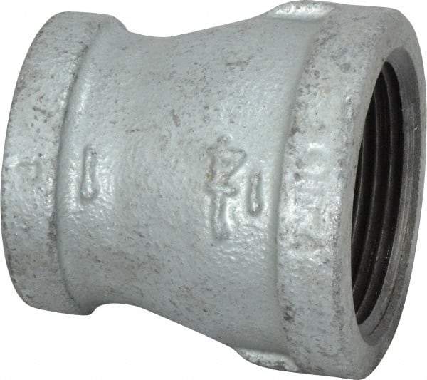B&K Mueller - Class 150, 1-1/4 x 1" Galvanized Pipe Reducing Coupling - Threaded, Malleable Iron - Apex Tool & Supply