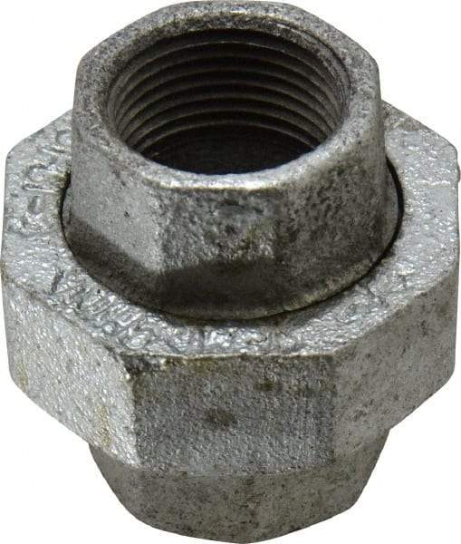 Value Collection - Class 150, 3/4" Galvanized Pipe Union - Threaded, Malleable Iron - Apex Tool & Supply