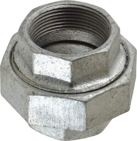 Value Collection - Class 150, 1-1/2" Galvanized Pipe Union - Threaded, Malleable Iron - Apex Tool & Supply