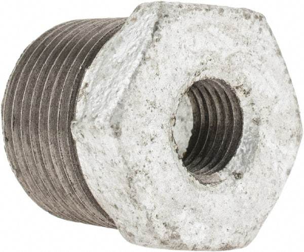 B&K Mueller - Class 150, 3/4 x 1/4" Galvanized Pipe Hex Bushing - Threaded, Malleable Iron - Apex Tool & Supply
