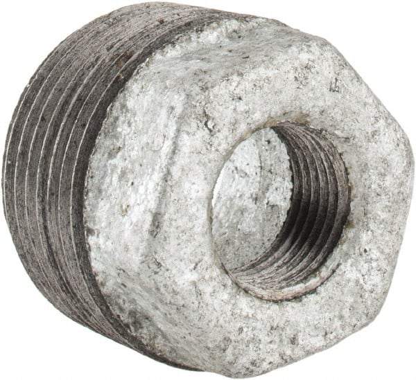 B&K Mueller - Class 150, 1 x 3/8" Galvanized Pipe Hex Bushing - Threaded, Malleable Iron - Apex Tool & Supply