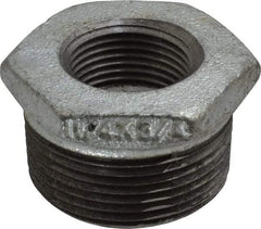 B&K Mueller - Class 150, 1-1/4 x 3/4" Galvanized Pipe Hex Bushing - Threaded, Malleable Iron - Apex Tool & Supply