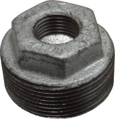 B&K Mueller - Class 150, 1-1/2 x 1/2" Galvanized Pipe Hex Bushing - Threaded, Malleable Iron - Apex Tool & Supply