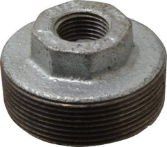 B&K Mueller - Class 150, 2 x 1/2" Galvanized Pipe Hex Bushing - Threaded, Malleable Iron - Apex Tool & Supply