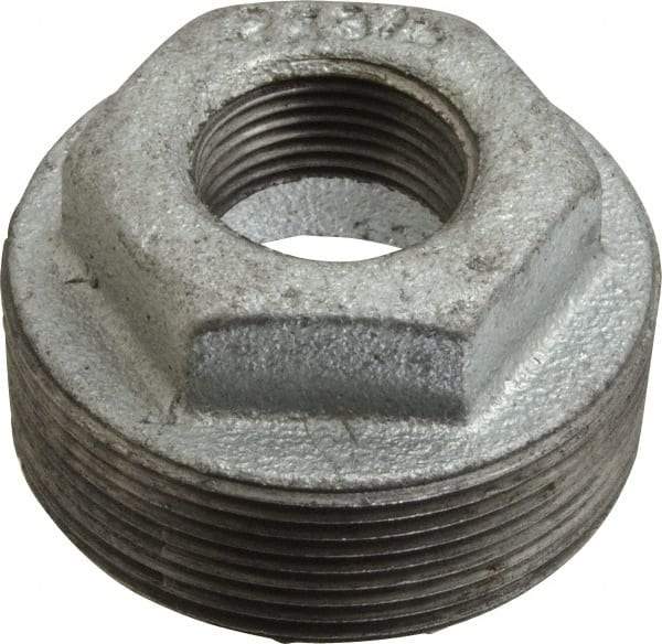 B&K Mueller - Class 150, 2 x 3/4" Galvanized Pipe Hex Bushing - Threaded, Malleable Iron - Apex Tool & Supply