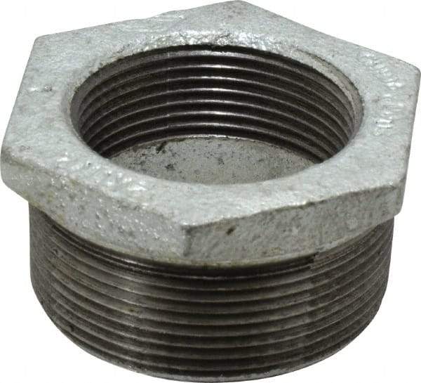 B&K Mueller - Class 150, 2 x 1-1/2" Galvanized Pipe Hex Bushing - Threaded, Malleable Iron - Apex Tool & Supply